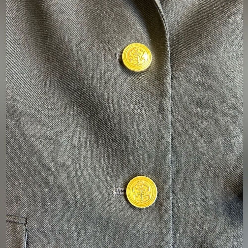 Vintage Talbots Classic Black Blazer with Gold Buttons. 100% Wool. Size 6. - Picture 3 of 6